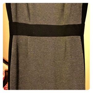 Tahari grey & black herringbone classic dress